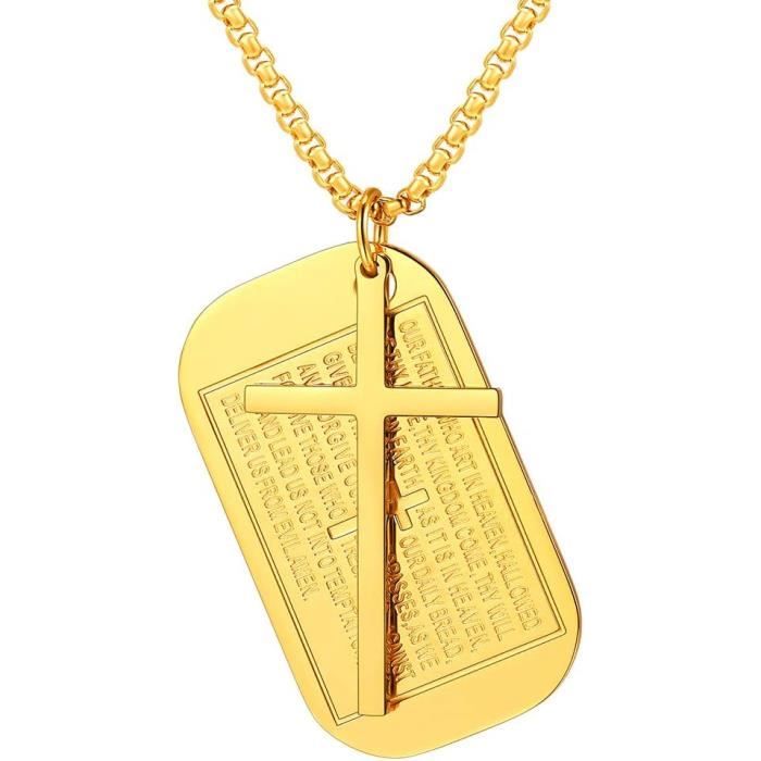 Ensemble Chaîne Et Pendentif Religieux – Plaqué Or (Réf REF15670J)