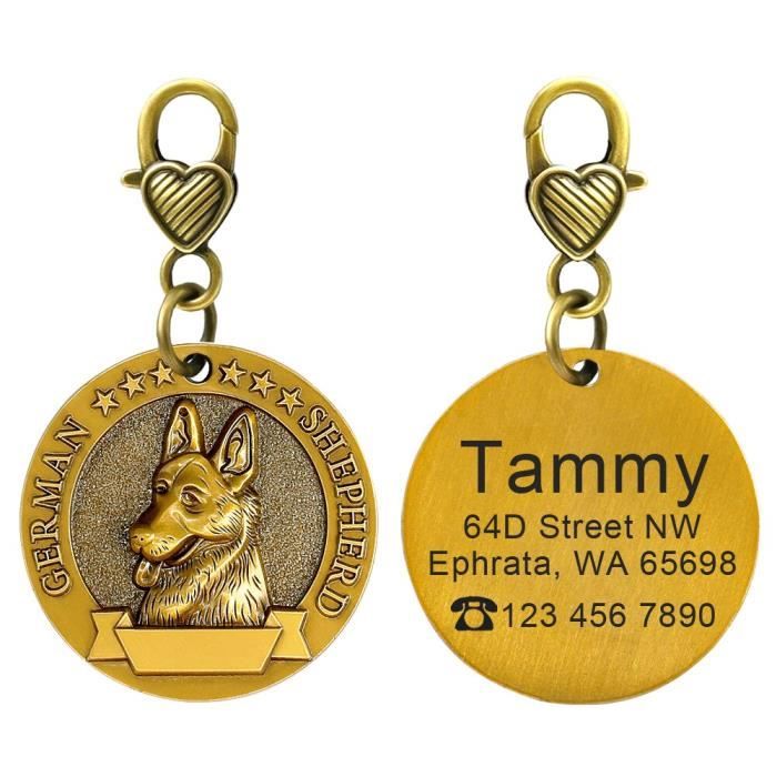 CRAZE Personalized Dog ID Tag Dogs Tags Nameplate Antilost Engraving