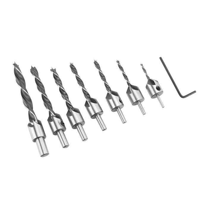 Jeu De 6 Mèches à Bois Hélicoïdales Extra-Longues - Diamètres 10 à 20 Mm - Longueur 460 Mm - Acier à Outils - Pour Poutres, Charpente