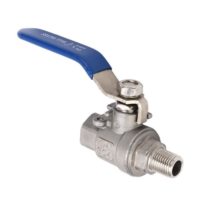 Robinet à Bille 3 Voies Laiton — Filetage 1/4" G Femelle, Avec Port L, Anti-rouille, Lot De 2