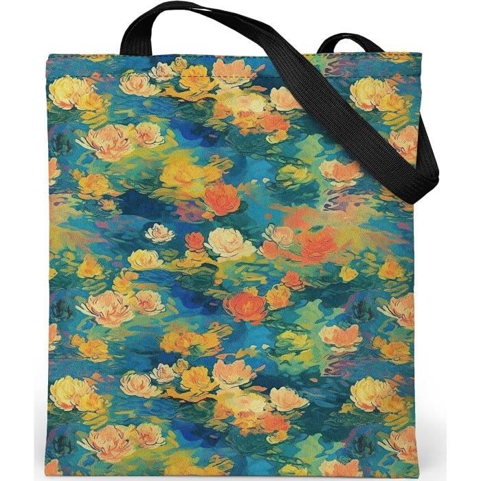 TNSLAND Tote Bag Femme, Canvas Sac Toile De Jute