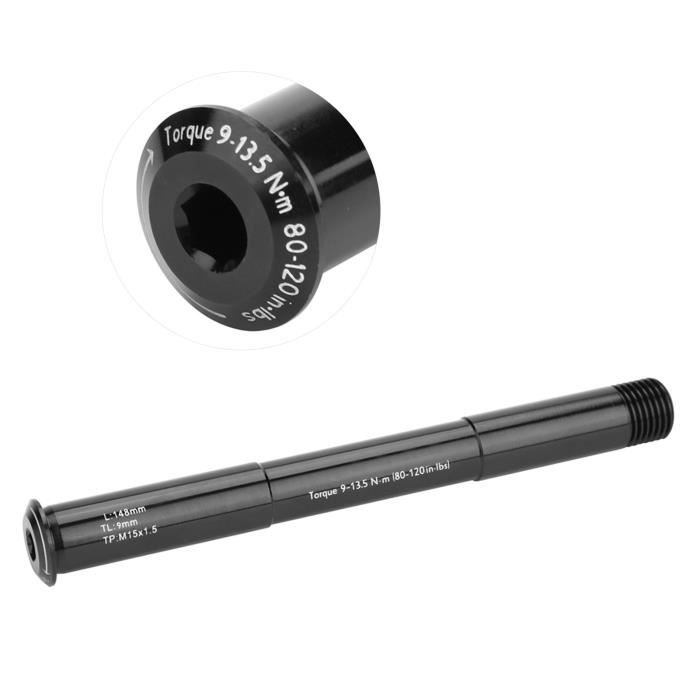 Axe Traversant Vélo Alliage Aluminium - Remorque VTT/Route - Longueur 215mm - Noir