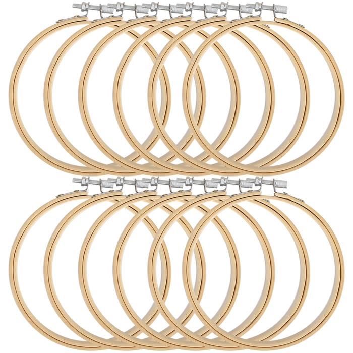 Accessoire Couture Artisanat 10 Cerceaux Broderie Bambou 15 Cm - Pour Point De Croix, Couture, Artisanat - Cercle Réglable Et Naturel Artisanat Décoration