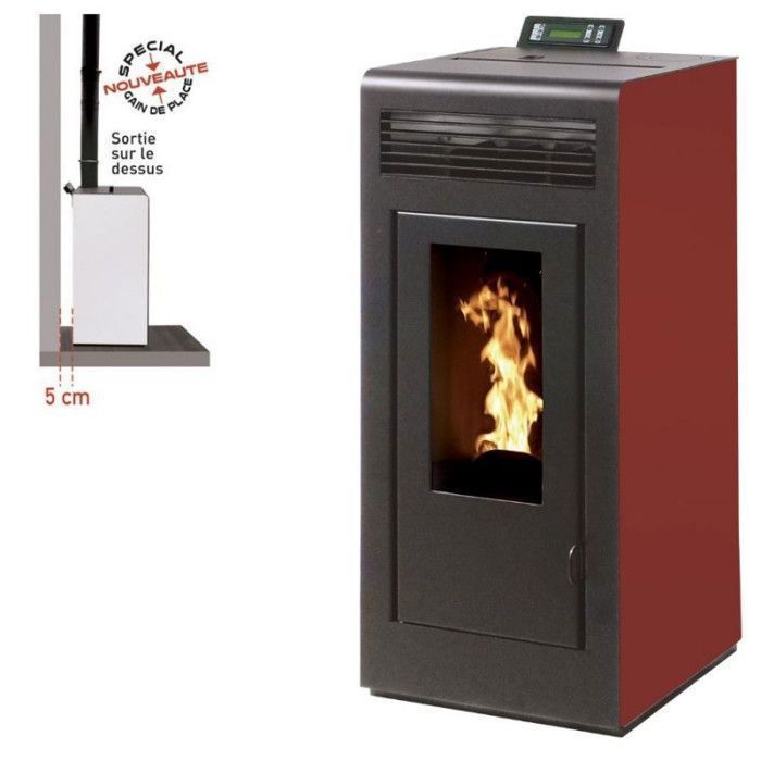 Po&ecirc;le &agrave; granules MARINA 13KW Etanche sortie dessus + Conduit 80/125 - Bordeaux