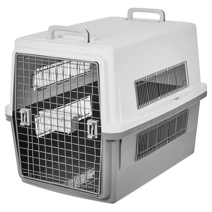 Meilleurs prix pour Iris Ohyama, Caisse, Cage, Box de transport pour Chien, Chat, 2 Portes, L87 x P62 x H63.5 cm, ATC-870, Gris