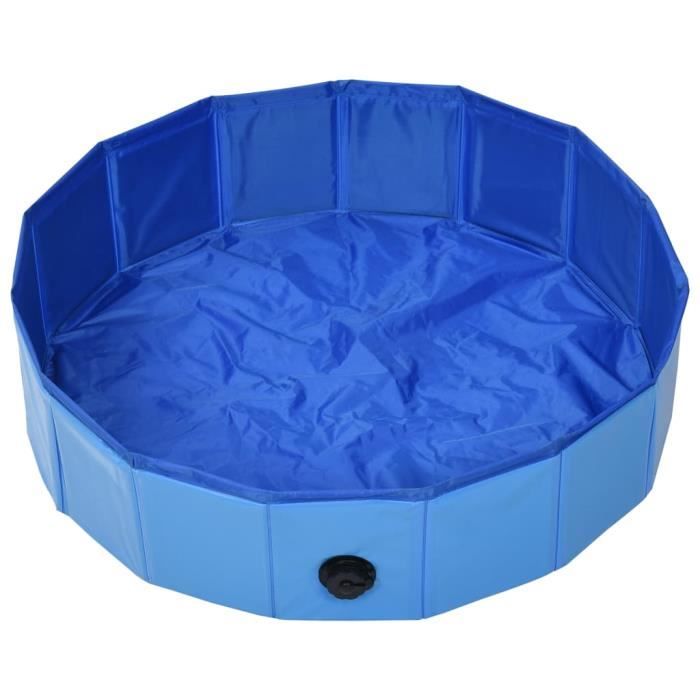 Piscine pliable pour chiens - YINGMSHOP - 80x20 cm - PVC - Antidérapante - Utilisation intérieure/extérieure