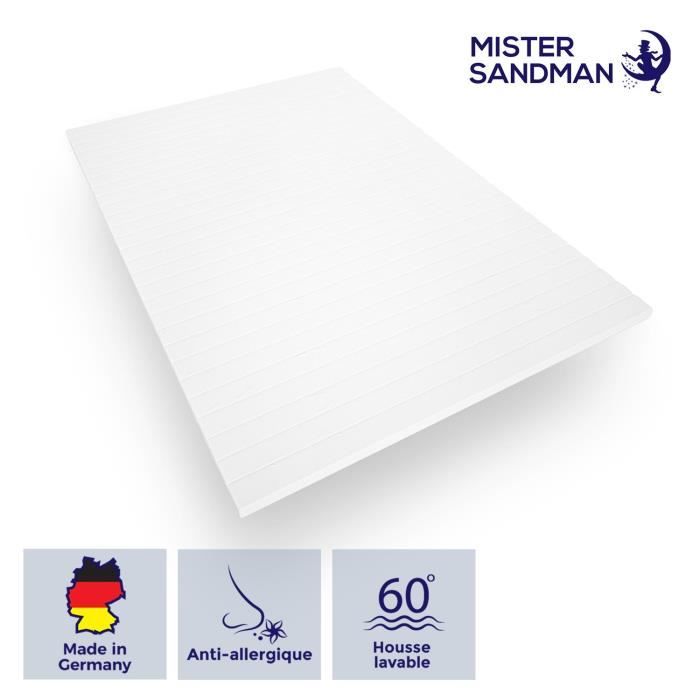 Surmatelas Mémoire De Forme 140x190/200 Cm - Epaisseur 3 Cm - Mousse Haute Densité - Déhoussable