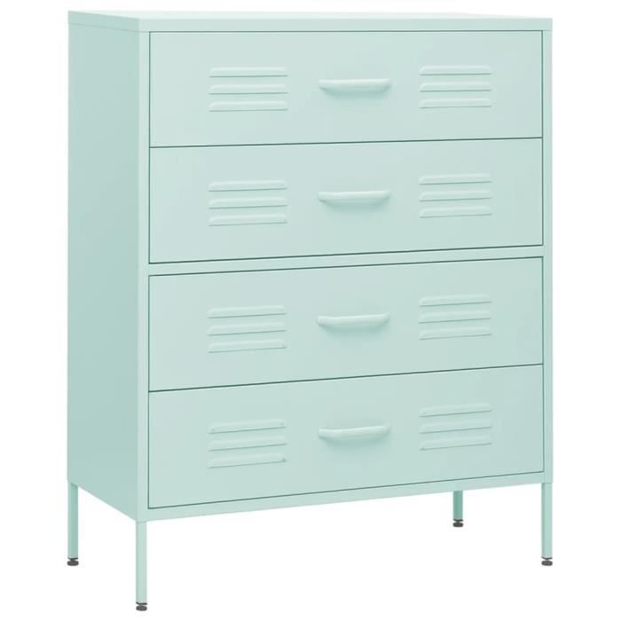 Commode - MOTHINESSTO - LY4548 - Vert menthe - Acier - 80x35x101 5 cm