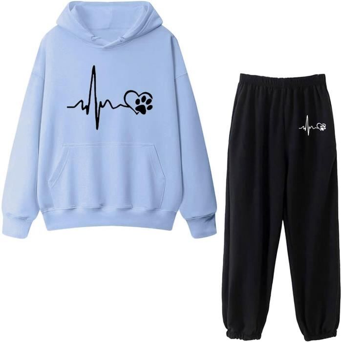 Vêtement Décontracté école Loisir Fille Survêtement Fille 2-3 Pièces - Sweat à Capuche Et Pantalon - Tenue Sport Confy Printemps/Automne Tenue école Sport