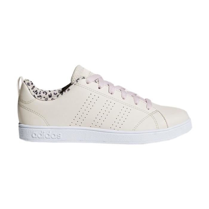 Baskets ADIDAS VS Advantage CL K Beige Mixte Enfant Synth tique Lacets Plat