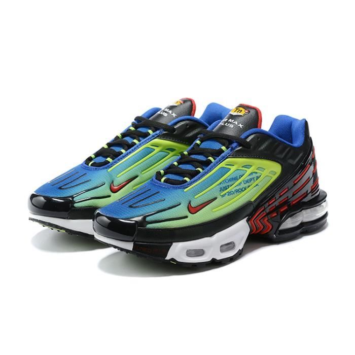Baskets NIKEs Airs TN Plus 3 Chaussures noir jaune fluo de course pour  hommes et femmes - Cdiscount Sport