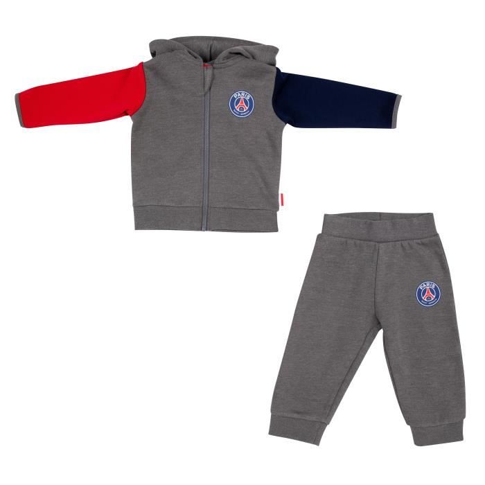 Ensemble jogging bébé garçon PSG - Collection officielle PARIS SAINT GERMAIN - Gris - Football - Licence PSG