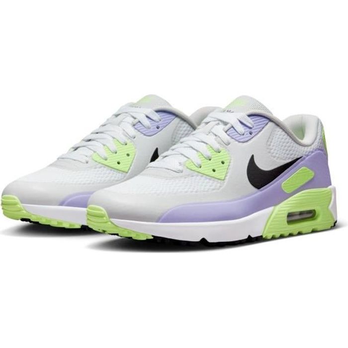 chaussures de golf de golf nike air max 90 g - white/black-lilac-barely grape - 41