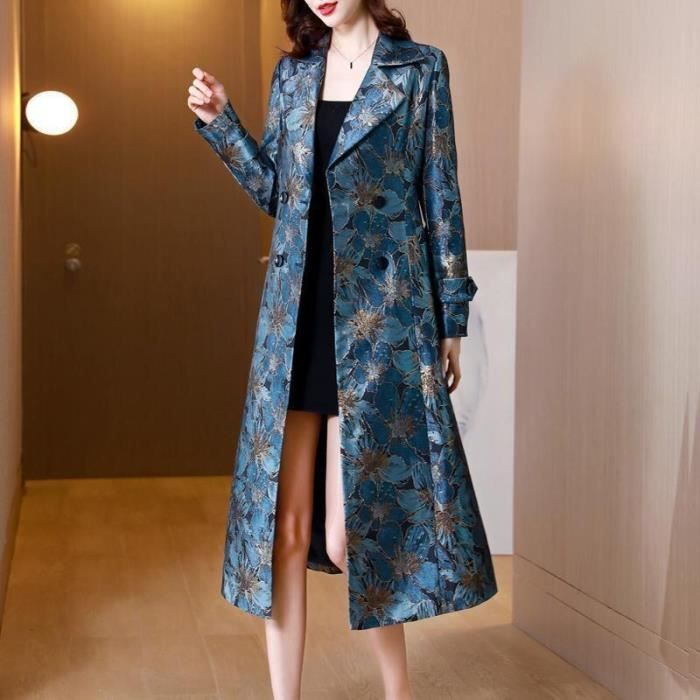 Trench Femme Hiver Trench Femme Mi-long En Simili Cuir - Double Boutonnage Pour Automne/printemps Veste Cuir Femme Trench Femme Hiver Trench Femme Mi-long En Simili Cuir - Double Boutonnage Pour Automne/printemps Veste Cuir Femme