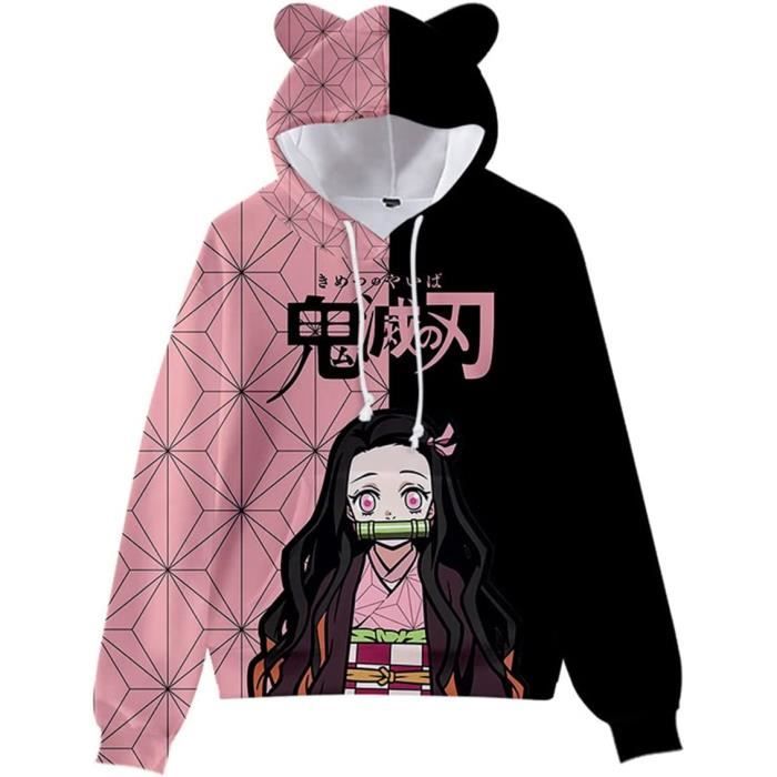Sweat à Capuche Manga Demon Slayer Giyu Adulte Homme Femme Longues Manches