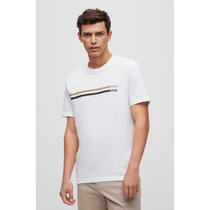 T-shirt Hugo Boss Homme Blanc - Taille 2XL, Coton, Occasion En Très Bon état