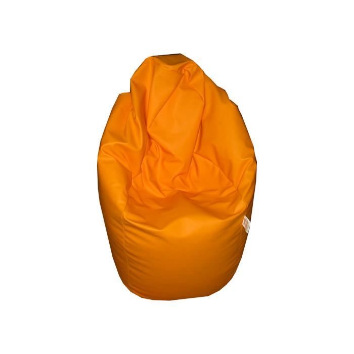 pouf poire pour s'asseoir ou jouer, ultra leger medium point orange