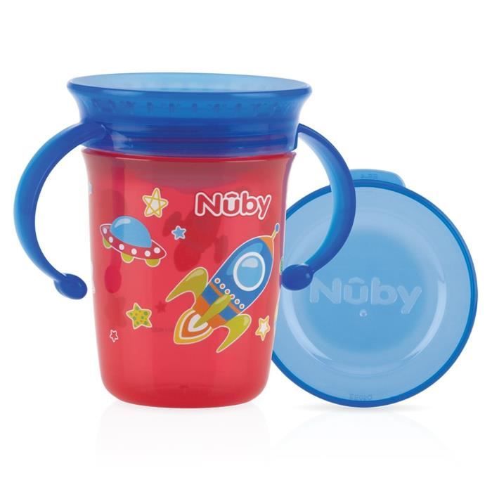 Nuby Gobelet Magique 360 Avec Anses 240ml Rouge 6m Cdiscount Puericulture Eveil Bebe