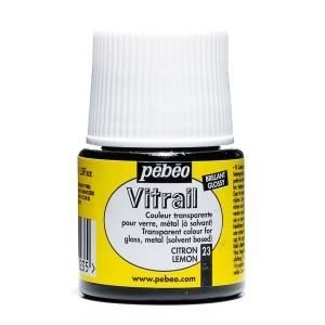 Peinture Vitrail transparente citron 45ml Pebeo