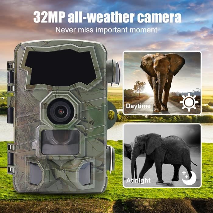 RecorCam Caméra de Chasse 4K/30fps 36MP, Camera de Chasse WiFi Bluetooth App avec Vision
