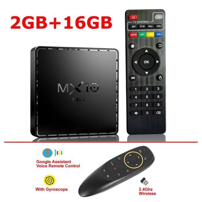 Boîtier TV Android 10.0 - 4K Ultra HD, 2 Go RAM, 16 Go ROM, WiFi - Compatible Netflix, Disney+