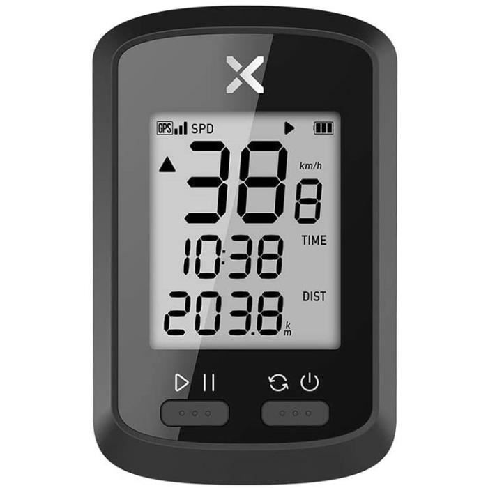 Compteur velo GPS sans fil etanche IPX7 compatible avec les capteurs de vitesse de cadence et de frequence cardiaque Cdiscount Sport