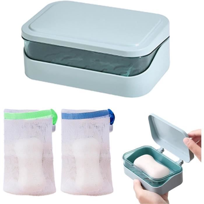 Boîte à Savon Noire Transparente Avec Couvercle - Porte-Savon Amovible Étanche Voyage Salle De Bain