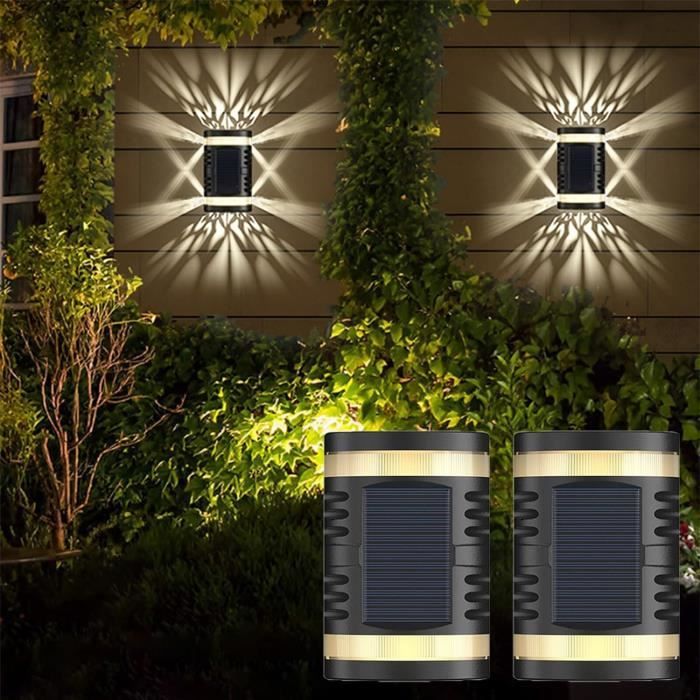 Applique Murale Extérieure FTL - Verre Effet Eau, IP44, E27, Noir, Rectangle