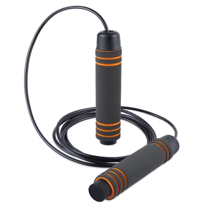 Corde à Sauter pour Fitness/Boxe/MMA/Gym SWAREY Ergonomique Poignée Souple 3 M Noir