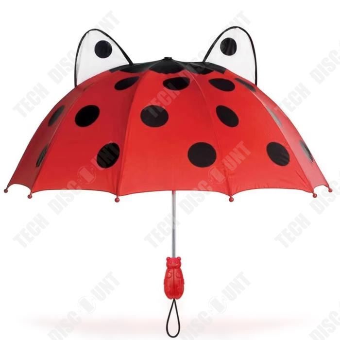 TD® parapluie mignon petite conception de coccinelle petites oreilles parapluie rouge