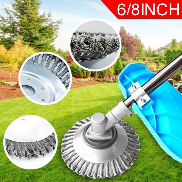 200x25,4mm ACHANFLY 8 Pouce Tete Brosse Debroussailleuse Métal Tete Universelle Debroussailleuse Solide Robuste Plateau Désherbage en Fil d/'acier pour Jardin Pelouse Tondeuse Accessoires