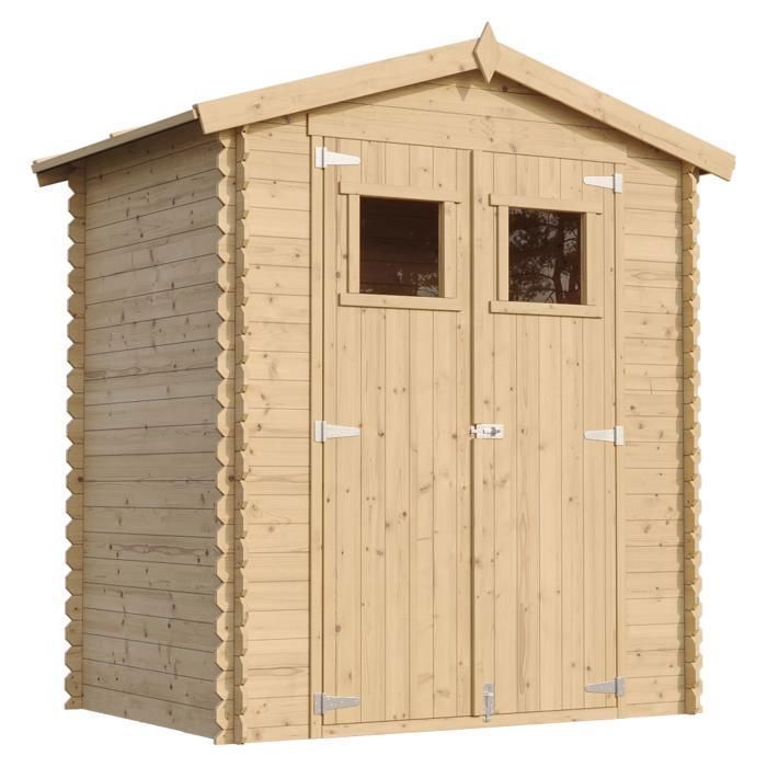 Abri de jardin en bois 1.98 m² TIMBELA - H218 x 180 x 130 cm - Pin / épicéa - M367+M367G