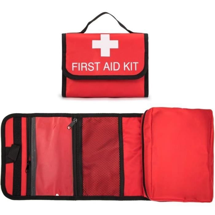 Trousse De Premiers Secours Vide Predolo - Grande Capacité 30x20x23 Cm, Tissu Oxford, Multi-Poches - Rouge