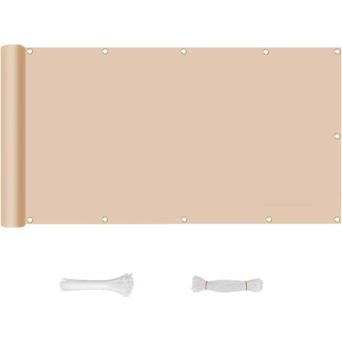 Brise-vue Occultant 70x90 Cm - HDPE 200g/m², Résistant Déchirures, 95% UV, œillets Métal, Pour Balcon, Jardin, Terrasse