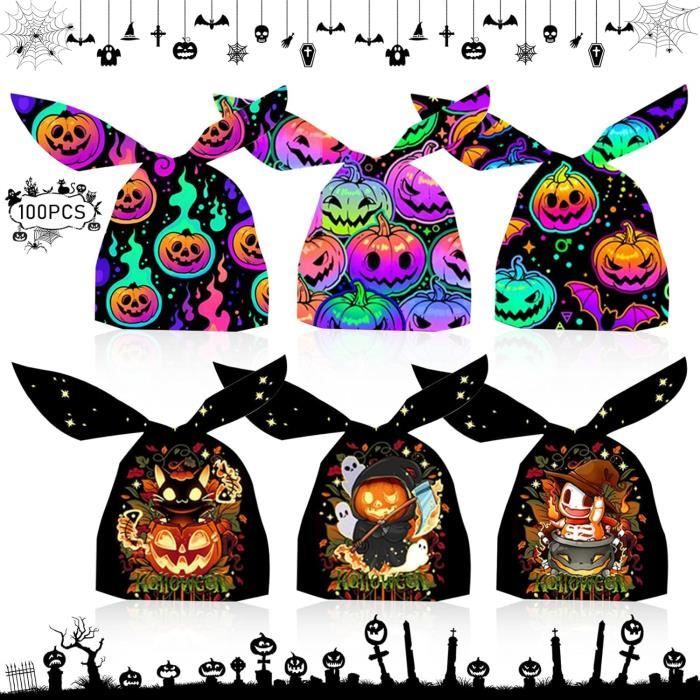 100 Pièces Sacs De Bonbons D'Halloween, Sachet Bonbons, Halloween Sacs