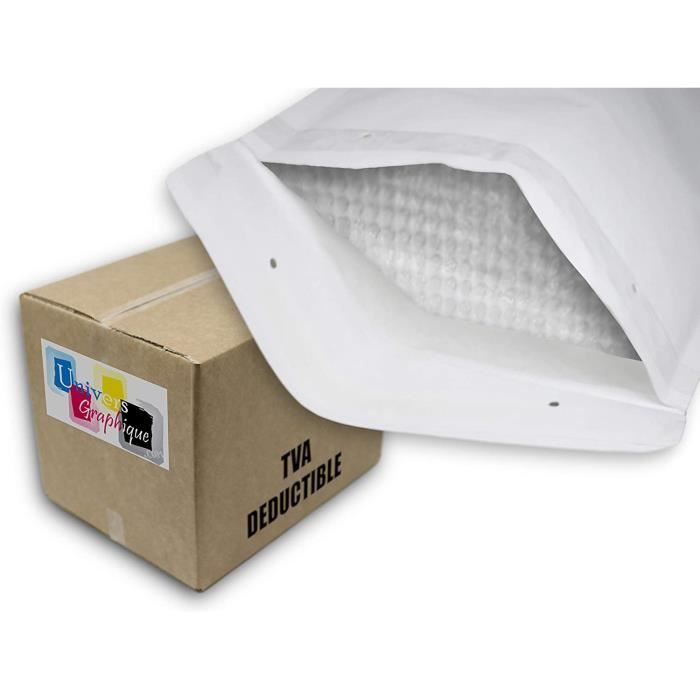 Enveloppe bulle en papier kraft blanc 35 x 47 cm 100% recyclable