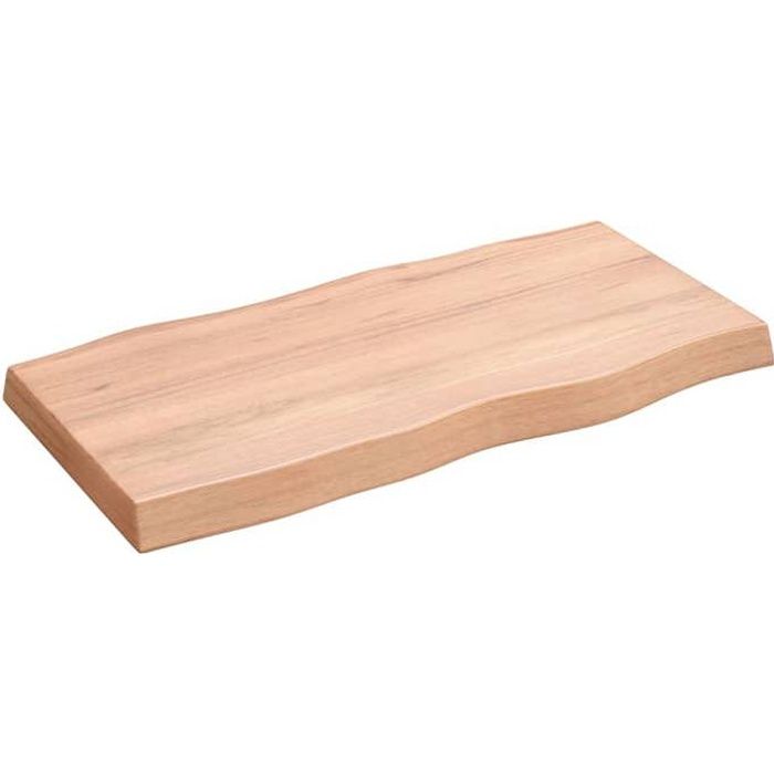Plateau De Table Bois Massif - Brun, Traité, Bordure Assortie