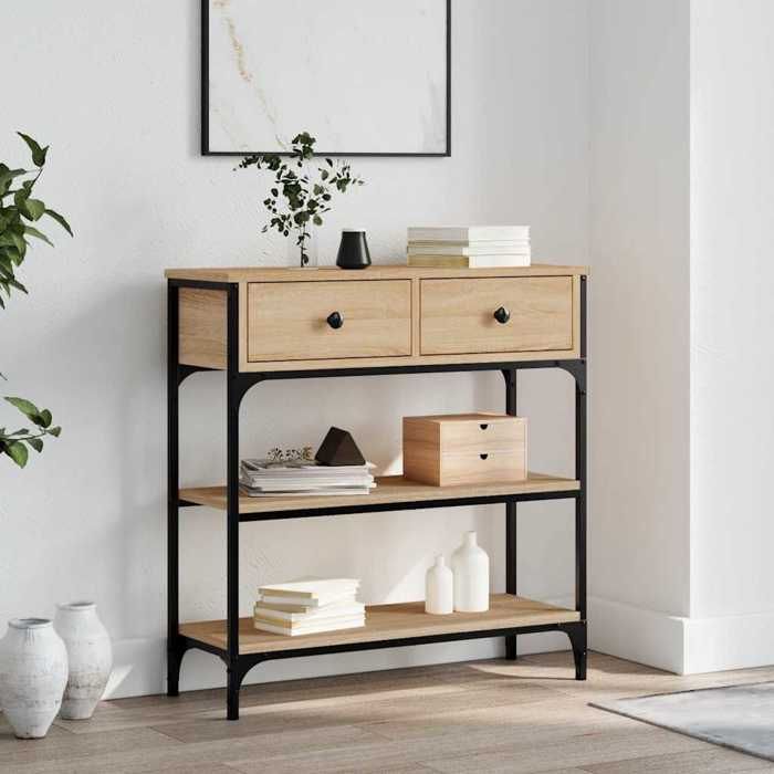 vidaXL Table console chêne sonoma 725x25x75 cm bois dingénierie 834186