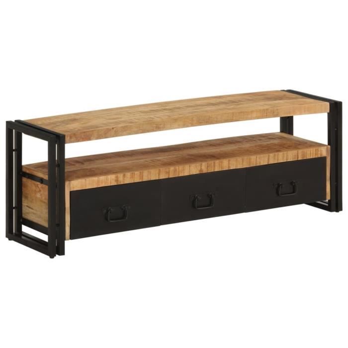Meuble Tv 120X30X40 Cm Bois Massif De Manguier