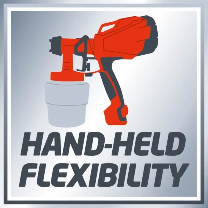 Einhell Verfspuitpistool TC-SY 400 P (400 W, voor kleine en middelgrote werkoppervlakken, voor lakken en glazuren, regeling van de verfhoeveelheid), 800 ml, rood