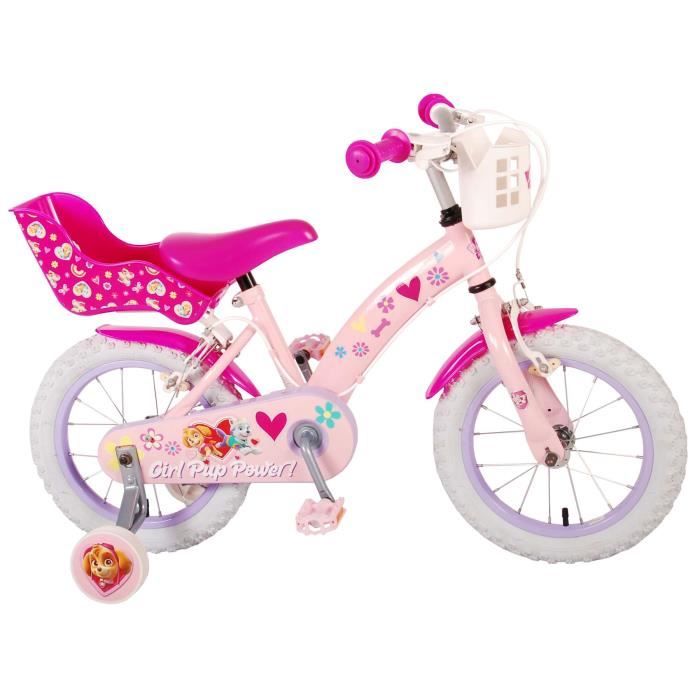 Vélo pour enfants Paw Patrol - Filles - 14 pouces - Rose - Frein à main - Thème Cool Paw Patrol