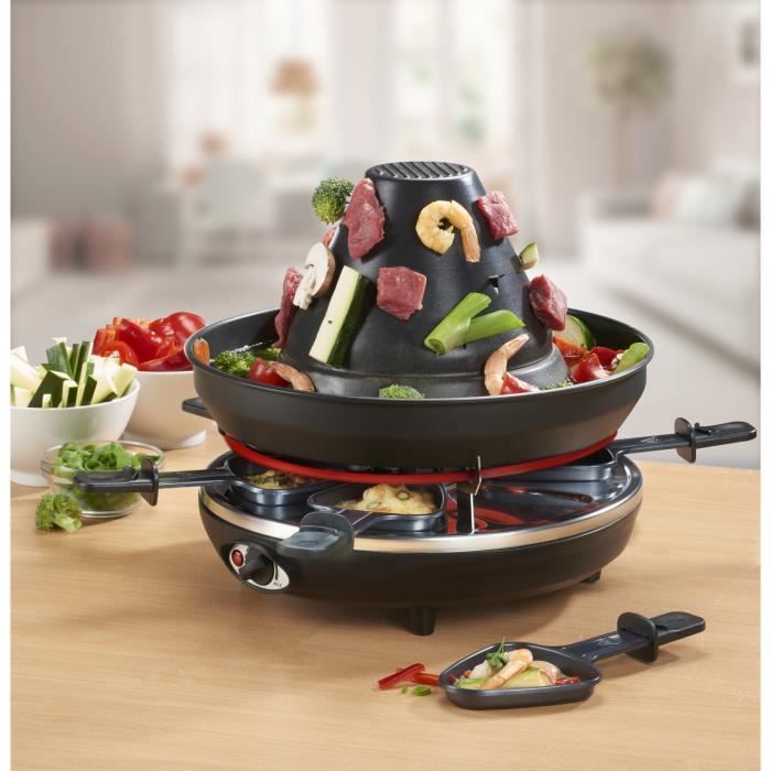 Appareil à raclette avec chapeau tartare et fondue 3 en 1, 1500 Watt, 8