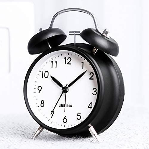 Réveil à Double Cloche Eachui - Cadran 10cm - Alarme Puissante - Sans Tic-tac - Lumière LED - Chiffres Arabes