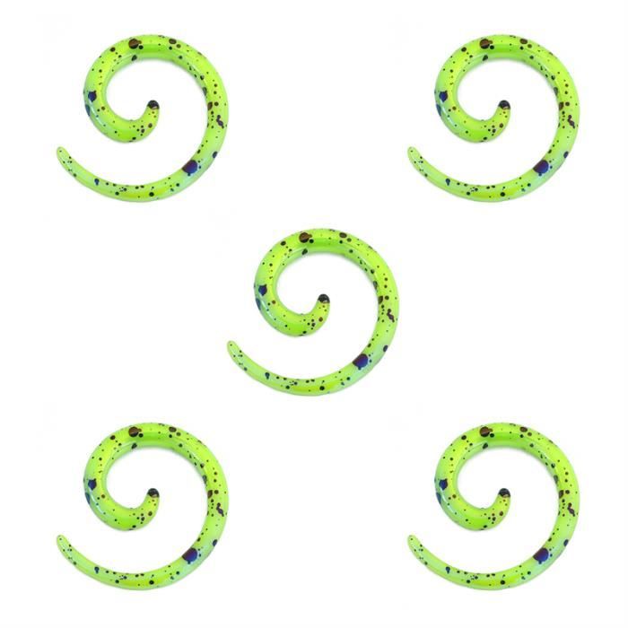 Spirale D'expansion Piercing Acrylique Noir - Pour étirement Oreille Ou Bijou - Tailles 2 à 14mm