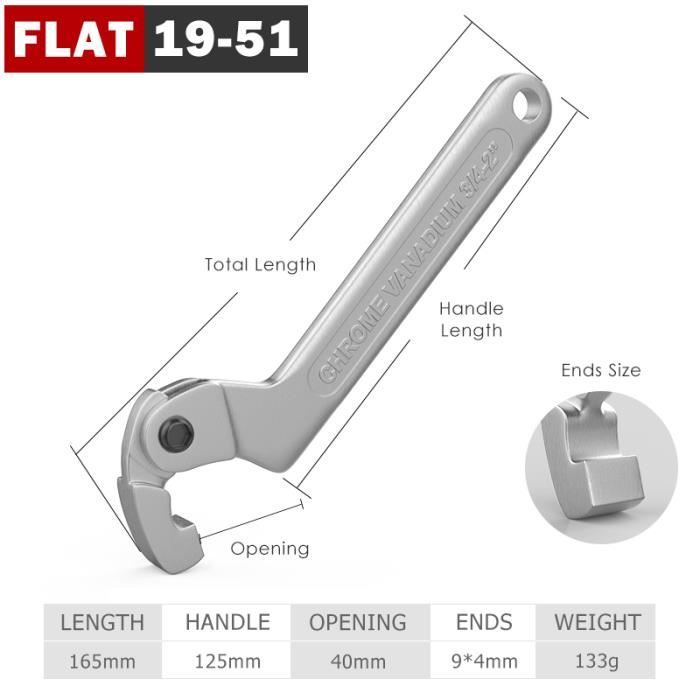 Clé à Crochet Réglable Pour Disqueuse - En Acier Chrome-vanadium - Pour Démonter Disques Et Plateaux - Taille 6 Mm