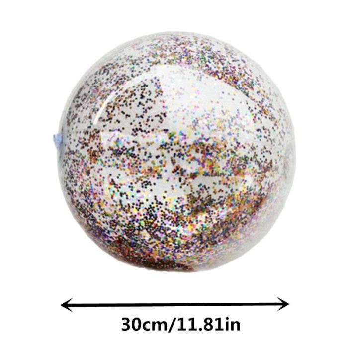 3 Ballons De Plage Pailletés Transparents - 2x 40cm, 1x 60cm, PVC, Pour Piscine, Plage, Fêtes D'été (argent) Ballons De Plage 40cm 60cm