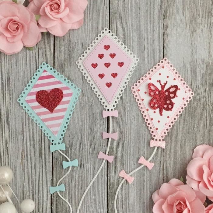 Kit 5PCS Matrices De Découpe Saint-Valentin - Cœur, Ours & Boîte - Pour Scrapbooking, Cadeaux DIY
