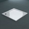 Receveur de douche bac à douche Sogood Faro01 acrylique plat blanc carré 70x70x4cm pour la salle de bain-1