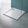 Receveur de douche carré blanc extra plat Mai & Mai F1 en acrylique 70x70x4cm-1