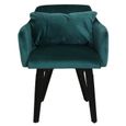 Fauteuil scandinave - MENZZO - Gybson - Velours Vert - Avec accoudoirs - 1 place-1